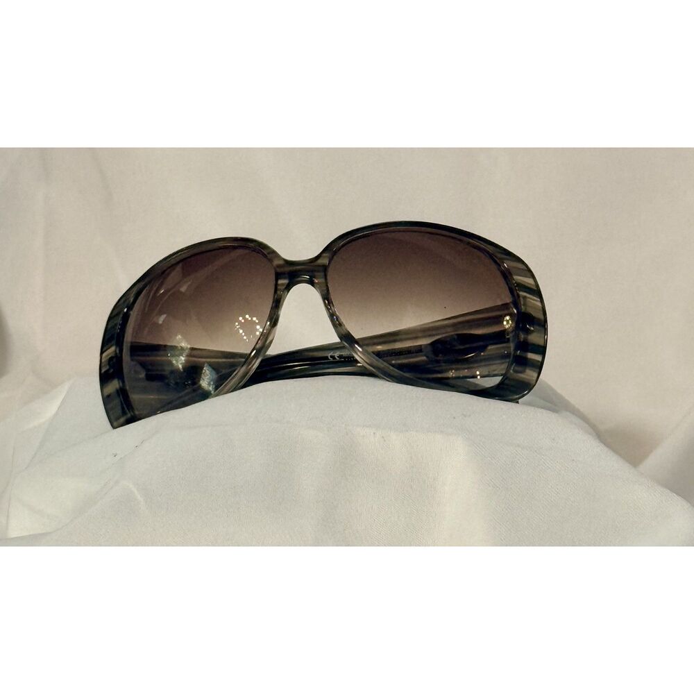 Vintage Gucci GG 2932/S Oversized Gradient Sunglasses Gray Stripe + Case